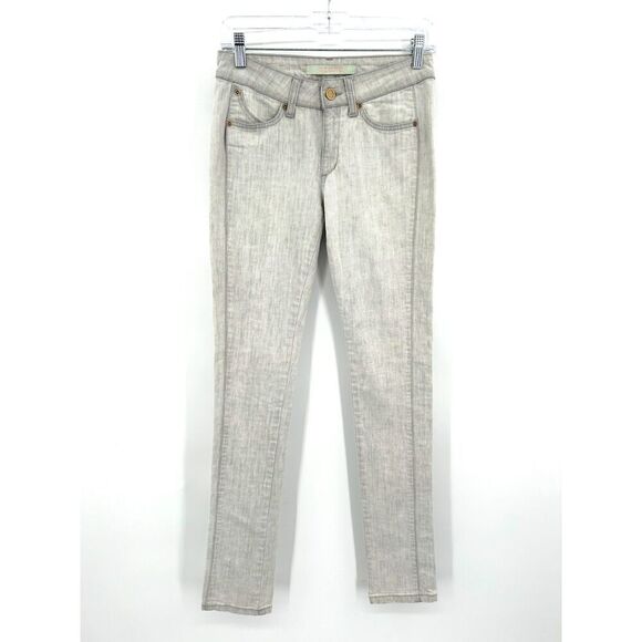 SUPERFINE Women's Light Gray Mid Rise Skinny Jeans Denim Size 26 - Picture 1 of 8